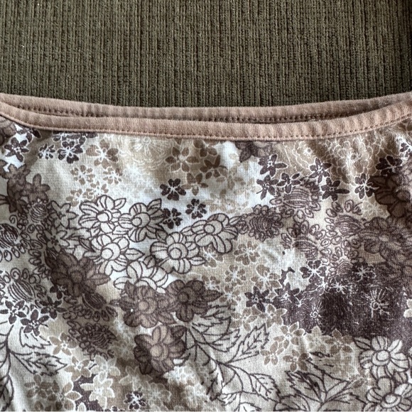 Vintage Y2K Jennifer Moore Tan Beige Floral Cropped Tank Top Women’s Size Large - Picture 9 of 15